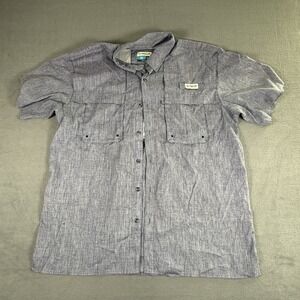 Magellan Sportswear Vented Fishing Shirt Wicking Relaxed Fit Men's XL Blue